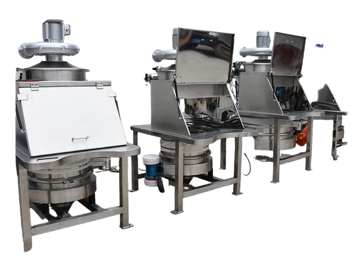 Sack tipping station designed for allergen changeover cleaning