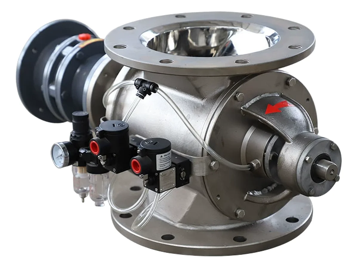 Rotary valve with gear motor - view 3