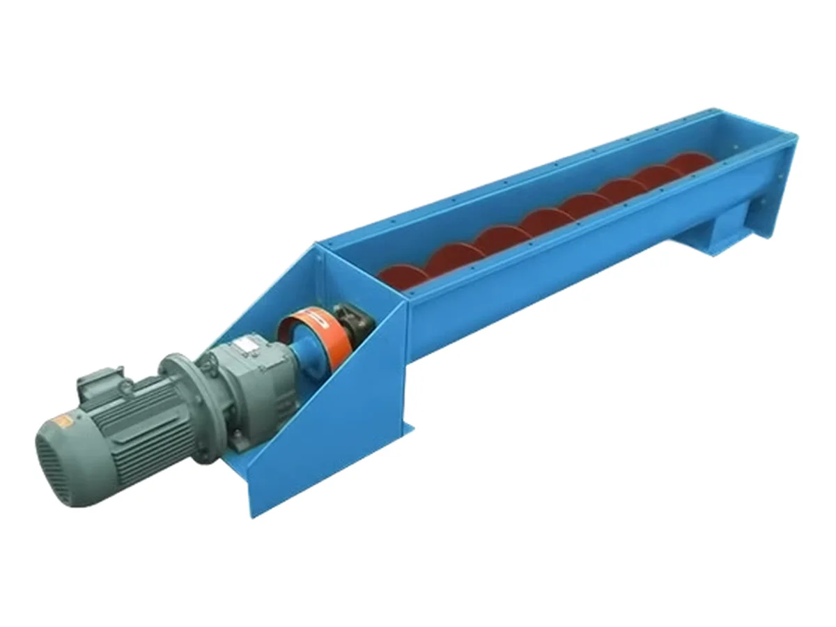 Shaftless screw conveyor with blue trough - view 3