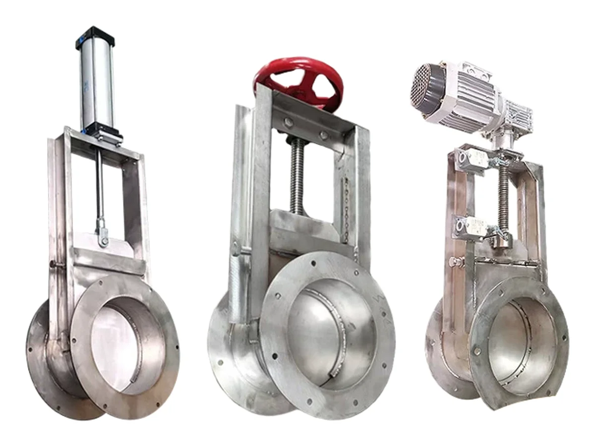 Slide gate valves with manual, pneumatic and electric actuators - view 2