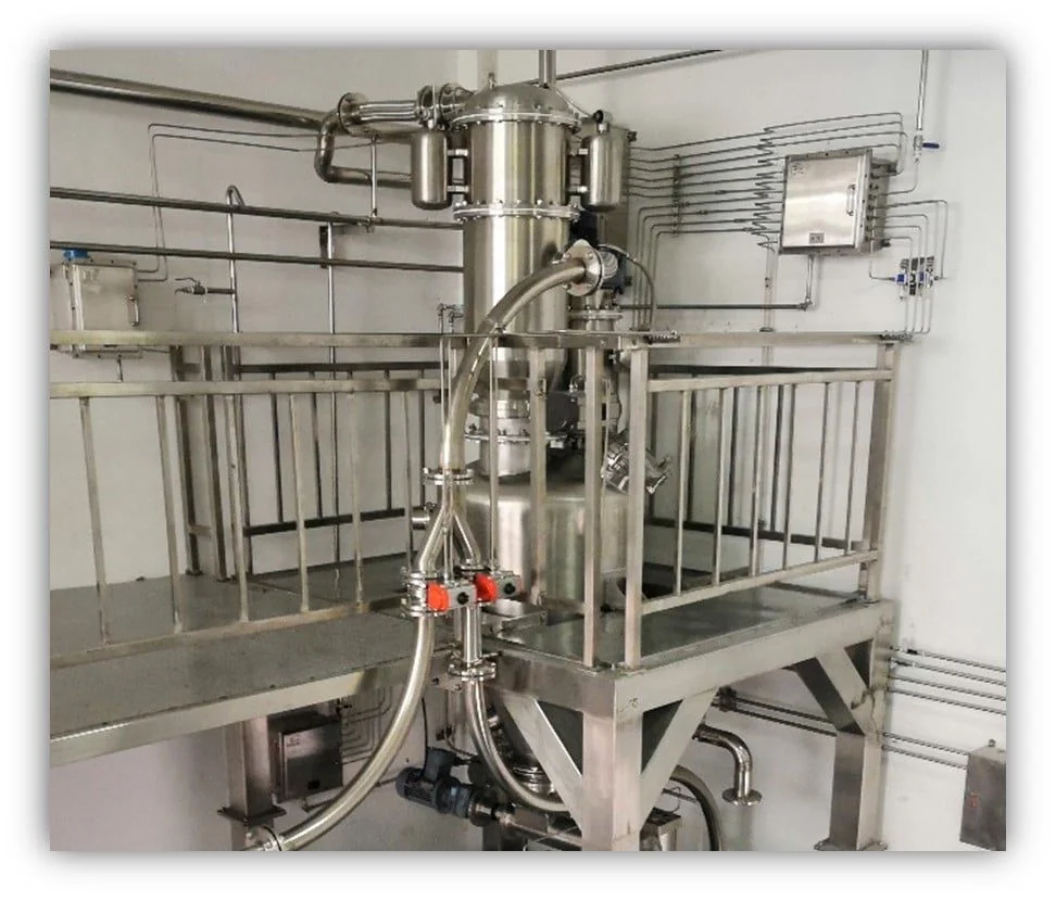 Vacuum conveyor with receiving hopper and control panel - view 4